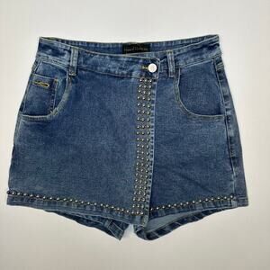 House of Harlow Metal Stud Denim Skort Size Small